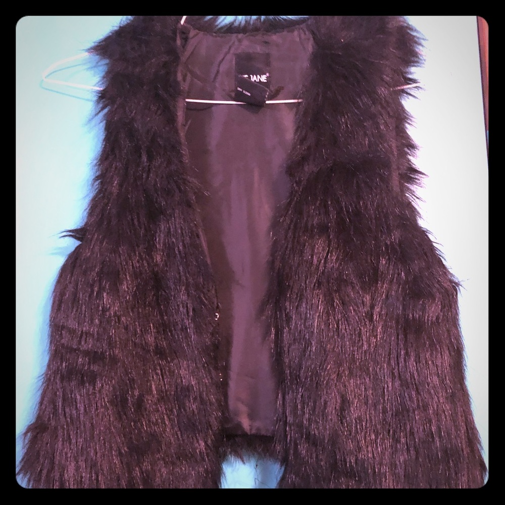 Black Fuzzy Vest Size Small